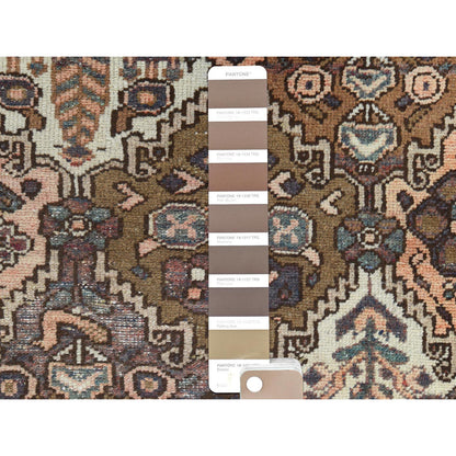 Overdyed & Vintage Worn Wool Hand Knotted Rug Brown Brown 5.7X8.5 -O061907