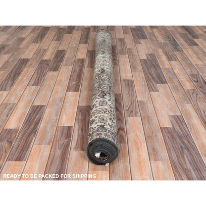 Overdyed & Vintage Worn Wool Hand Knotted Rug Brown Brown 5.7X8.5 -O061907