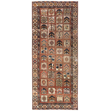 Overdyed & Vintage Worn Wool Hand Knotted Rug Brown Ivory 4.10X11.7 -O061918