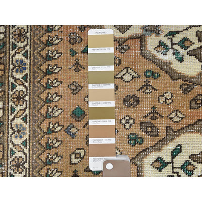 Overdyed & Vintage Worn Wool Hand Knotted Rug Brown Brown 5.0X9.7 -O061921