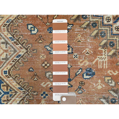 Overdyed & Vintage Worn Wool Hand Knotted Rug Brown Ivory 5.0X9.8 -O061922