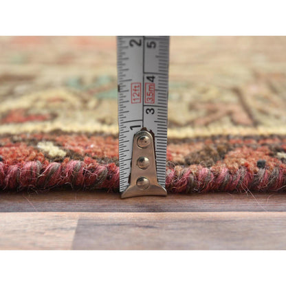 Overdyed & Vintage Worn Wool Hand Knotted Rug Brown Brown 3.4X9.10 -O061939