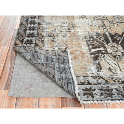 Overdyed & Vintage Worn Wool Hand Knotted Rug Beige Ivory 3.10X6.0 -O061951