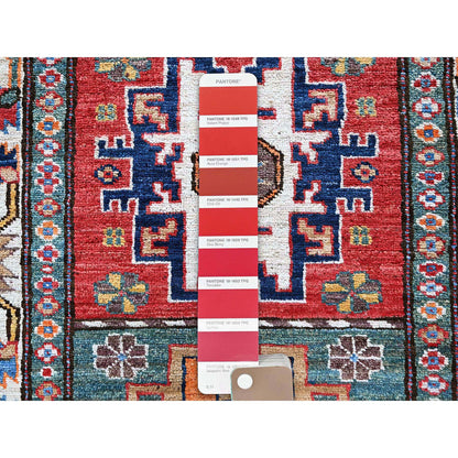 Kazak Wool Hand Knotted Rug Red 2.9x9.3 -O0619