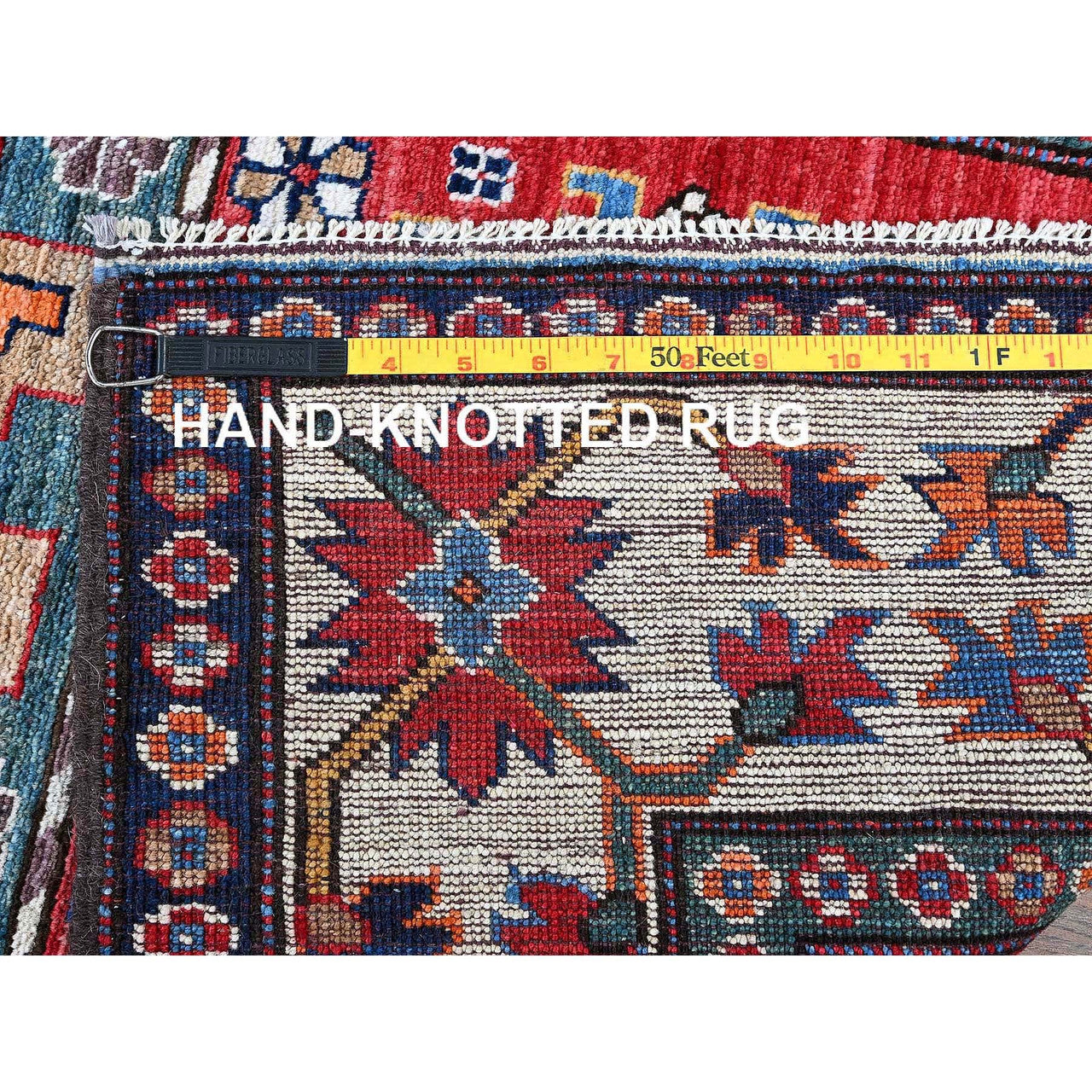 Kazak Wool Hand Knotted Rug Red 2.9x9.3 -O0619