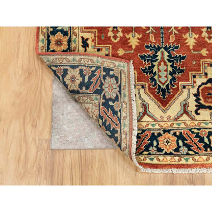 Heriz Wool Hand Knotted Rug Red Navy Blue 3.1X5.2 -O062018