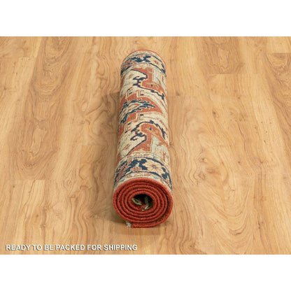 Heriz Wool Hand Knotted Rug Red Navy Blue 3.1X5.2 -O062018