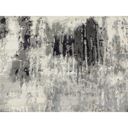 Modern and Contemporary Wool & Silk Hand Knotted Rug Grey No Border 4.2X4.3 -O062035