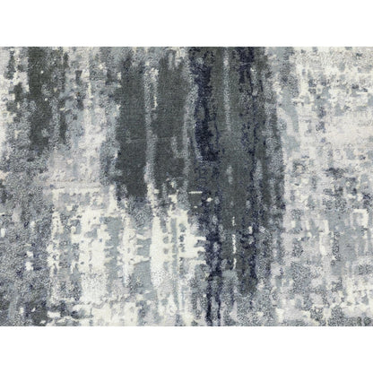 Modern and Contemporary Wool & Silk Hand Knotted Rug Grey No Border 2.7X7.10 -O062047