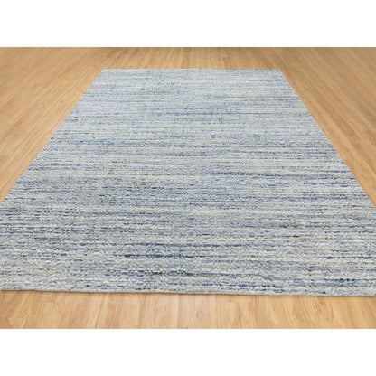 Modern and Contemporary Wool Hand Loomed Rug Blue No Border 9.0X11.9 -O062051