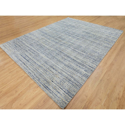 Modern and Contemporary Wool Hand Loomed Rug Blue No Border 9.0X11.9 -O062051