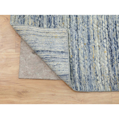 Modern and Contemporary Wool Hand Loomed Rug Blue No Border 9.0X11.9 -O062051