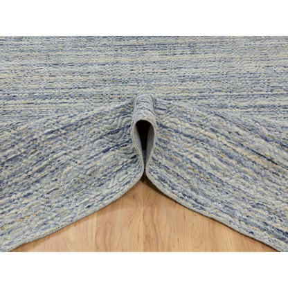 Modern and Contemporary Wool Hand Loomed Rug Blue No Border 9.0X11.9 -O062051