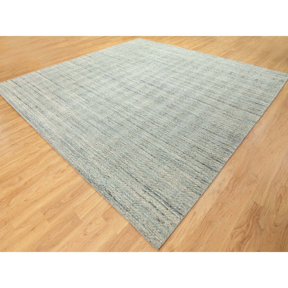Modern and Contemporary Wool Hand Loomed Rug Green No Border 11.10X11.9 -O062052