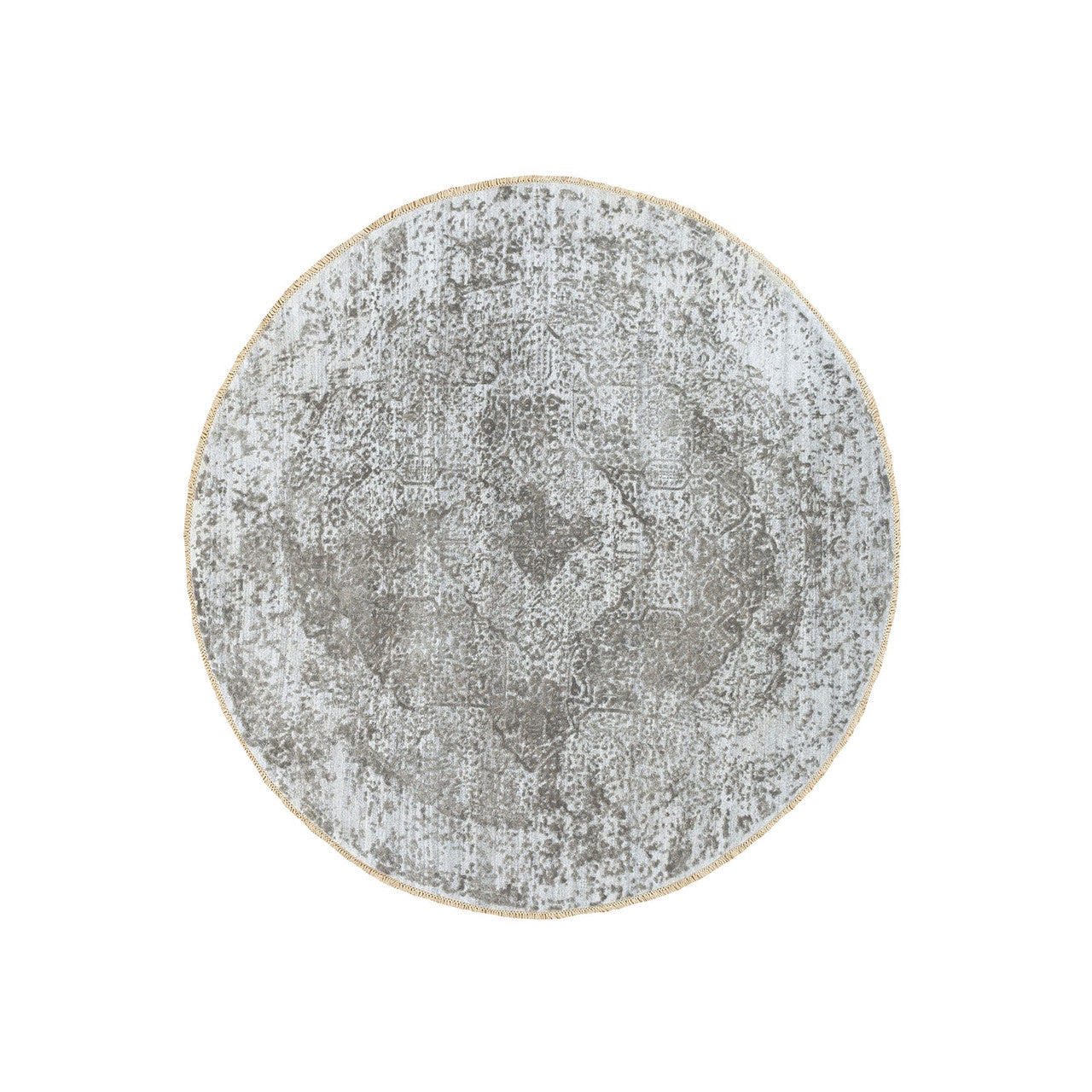 Gray 6'0" x 6'0" Transitional & Pure Hand knotted Wool/Silk Rug - Sku: O062054