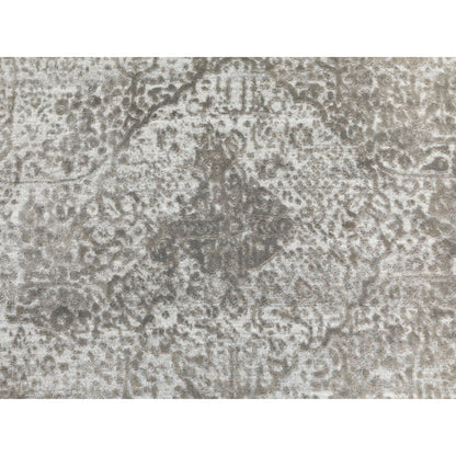 Transitional Wool & Pure Silk Hand Knotted Rug Grey No Border 6.0X6.0 -O062054