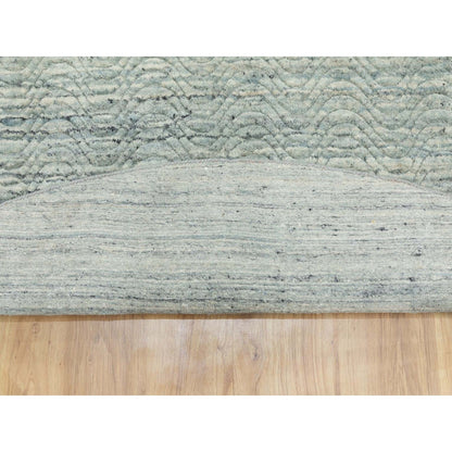 Modern and Contemporary Wool Hand Loomed Rug Green No Border 9.10X10.0 -O062062
