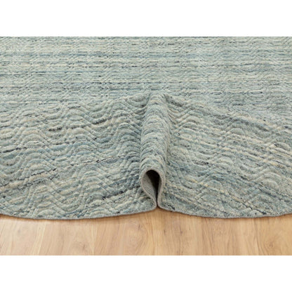 Modern and Contemporary Wool Hand Loomed Rug Green No Border 9.10X10.0 -O062062