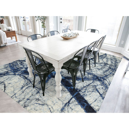 Modern and Contemporary Wool Hand Knotted Rug Grey No Border 9.1X12.0 -O062067