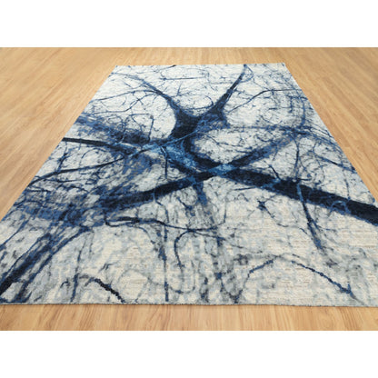 Modern and Contemporary Wool Hand Knotted Rug Grey No Border 9.1X12.0 -O062067