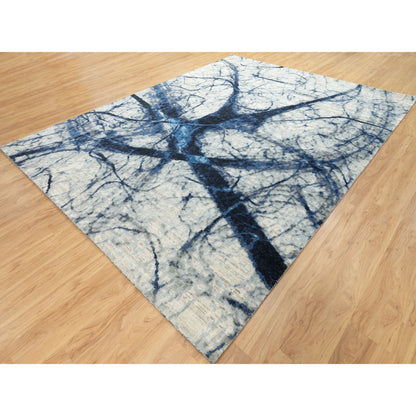 Modern and Contemporary Wool Hand Knotted Rug Grey No Border 9.1X12.0 -O062067