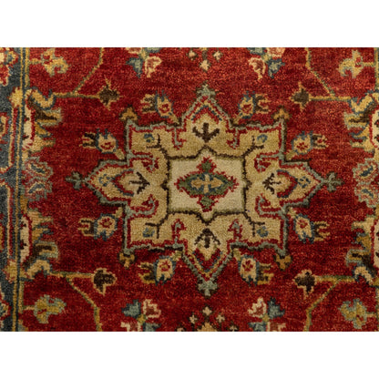 Heriz Wool Hand Knotted Rug Red Navy Blue 2.1X3.0 -O062090