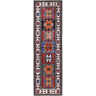 Kazak Wool Hand Knotted Rug Red 2.8x9.2 -O0620