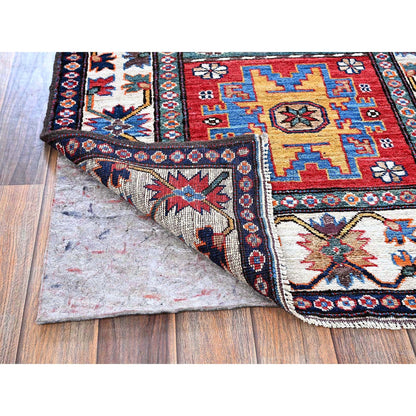 Kazak Wool Hand Knotted Rug Red 2.8x9.2 -O0620
