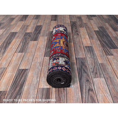 Kazak Wool Hand Knotted Rug Red 2.8x9.2 -O0620