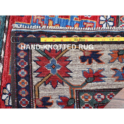 Kazak Wool Hand Knotted Rug Red 2.8x9.2 -O0620