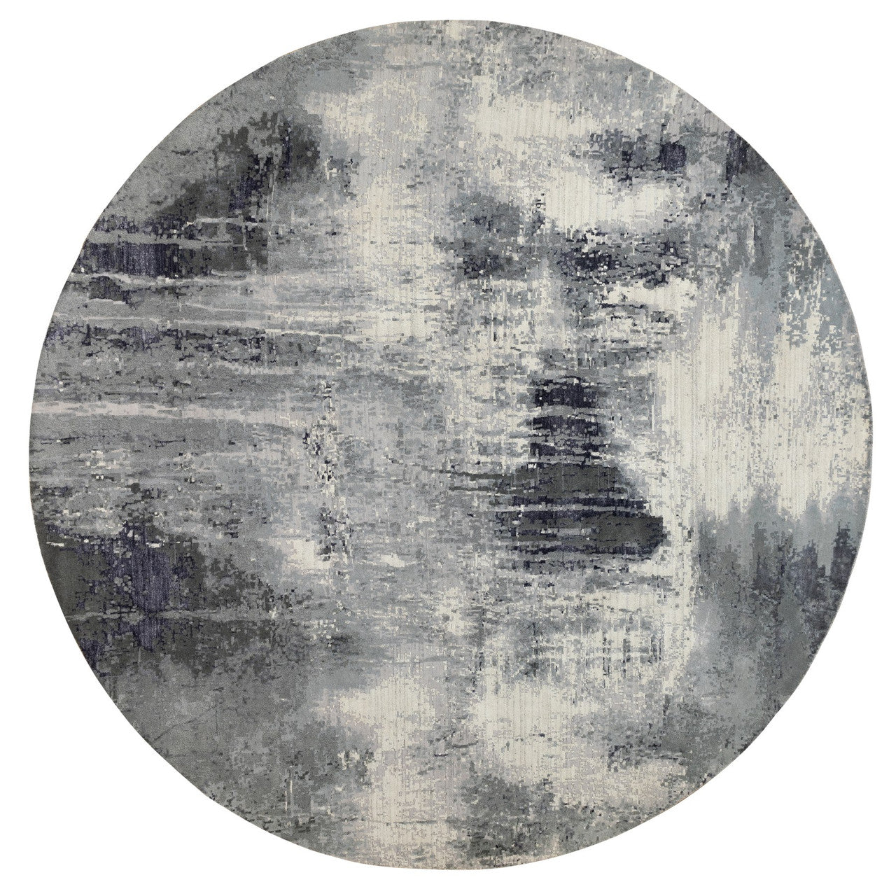 Ivory 11'10" x 12'0" Modern and Contemporary Hand knotted Wool/Silk Rug - Sku: O062100