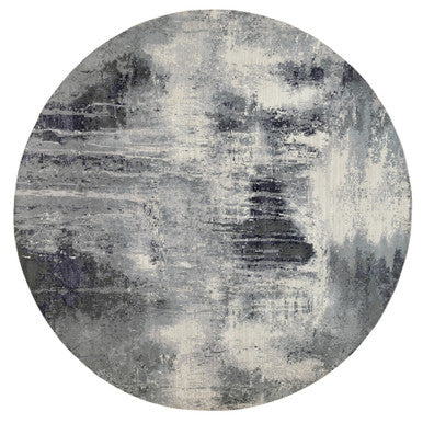 Modern and Contemporary Wool & Silk Hand Knotted Rug Ivory No Border 11.10X12.0 -O062100