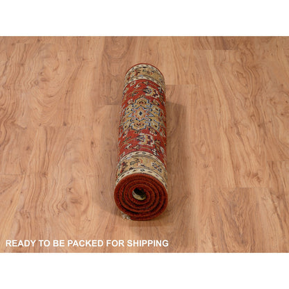 Heriz Wool Hand Knotted Rug Red Gold 3.0X5.0 -O062109