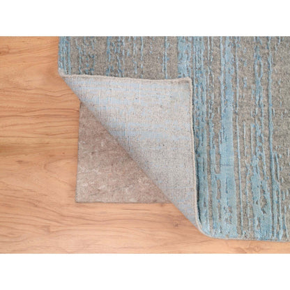 Hand-Loomed Wool Hand Loomed Rug Blue No Border 9.11X13.11 -O062117