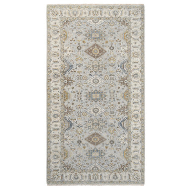 Heriz Wool Hand Knotted Rug Grey Ivory 6.2X11.8 -O062136