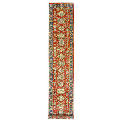 Heriz Wool Hand Knotted Rug Red Blue 2.6X15.10 -O062165