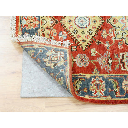 Heriz Wool Hand Knotted Rug Red Blue 2.6X15.10 -O062165