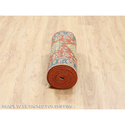 Heriz Wool Hand Knotted Rug Red Blue 2.6X15.10 -O062165