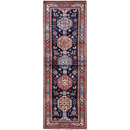 Kazak Wool Hand Knotted Rug Blue 2.9x8.4 -O0621