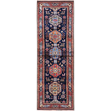 Kazak Wool Hand Knotted Rug Blue 2.9x8.4 -O0621