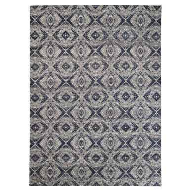 Tribal & Geometric Wool Hand Knotted Rug Black No Border 9.0X12.0 -O062200
