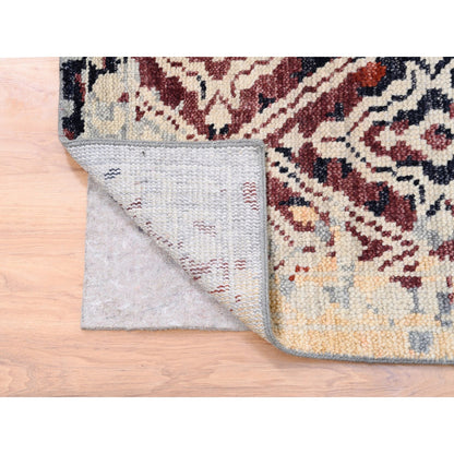 Tribal & Geometric Wool Hand Knotted Rug Black No Border 9.0X12.1 -O062202