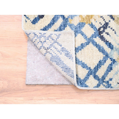 Tribal & Geometric Wool Hand Knotted Rug Ivory No Border 9.0X12.0 -O062219
