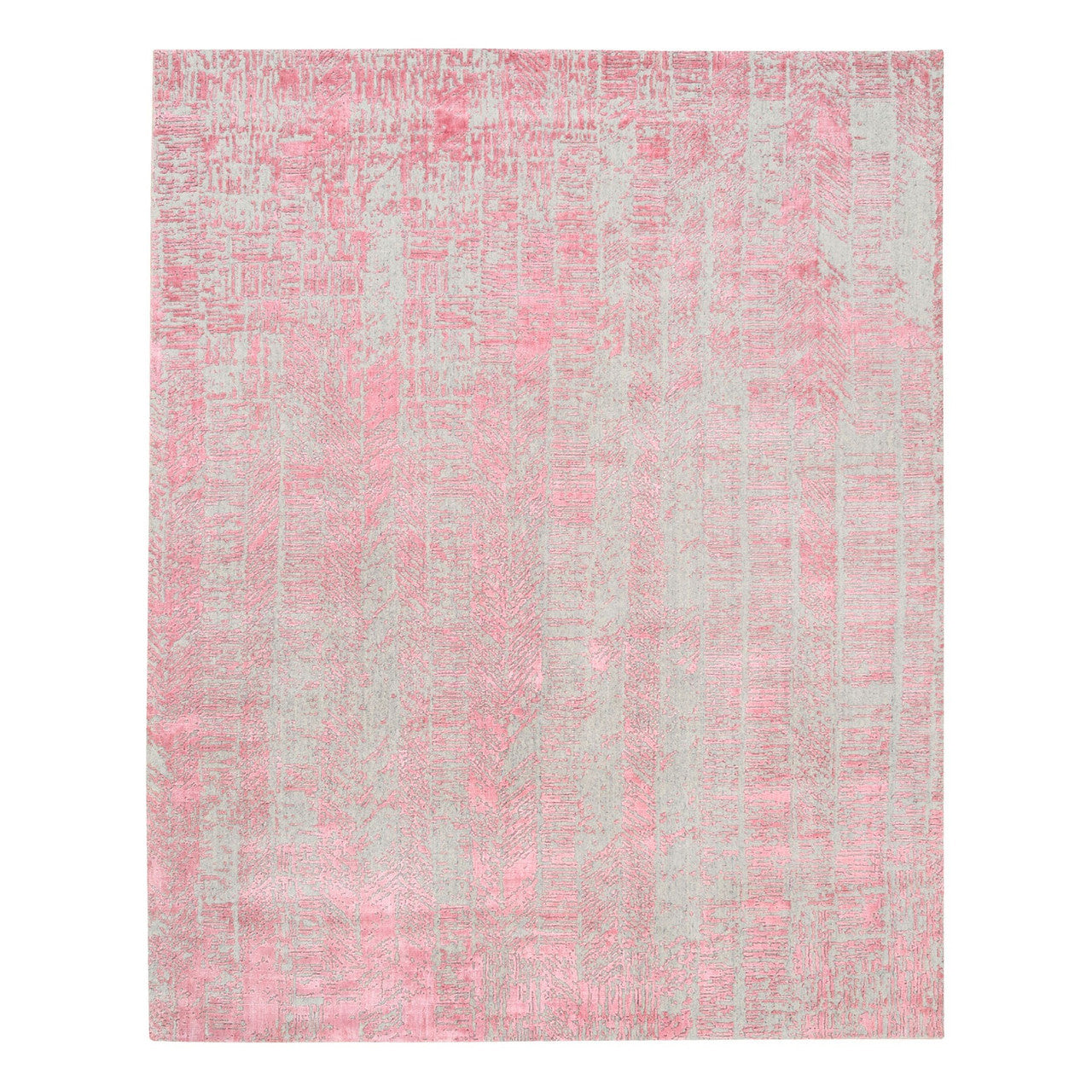 Gray 7'10" x 10'1" Modern and Contemporary Handloom Wool/Silk Rug - Sku: O062257