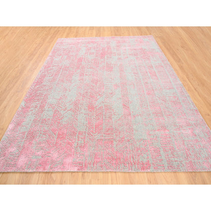Modern and Contemporary Wool & Silk Hand Loomed Rug Grey No Border 7.10X10.1 -O062257