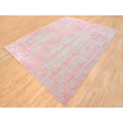 Modern and Contemporary Wool & Silk Hand Loomed Rug Grey No Border 7.10X10.1 -O062257
