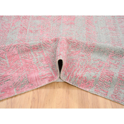 Modern and Contemporary Wool & Silk Hand Loomed Rug Grey No Border 7.10X10.1 -O062257