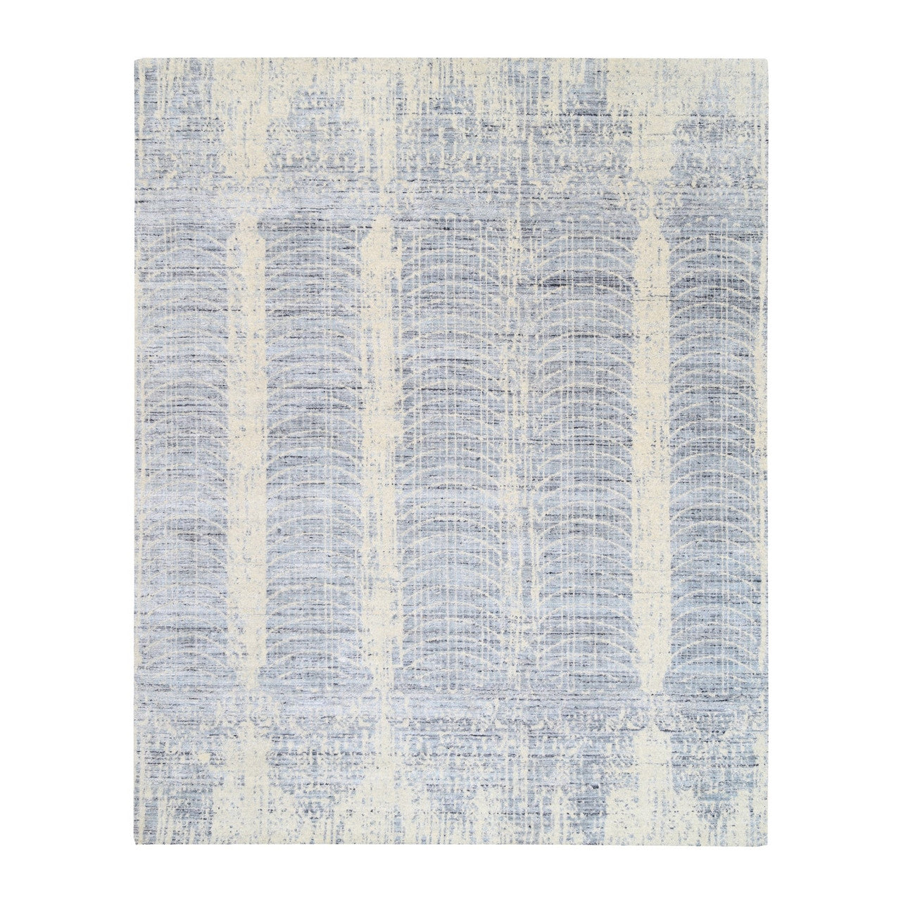 Beige 8'1" x 9'10" Modern and Contemporary Handloom Wool/Silk Rug - Sku: O062258
