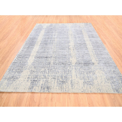 Modern and Contemporary Wool & Silk Hand Loomed Rug Beige No Border 8.1X9.10 -O062258