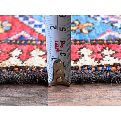 Kazak Wool Hand Knotted Rug Blue 2.8x9.7 -O0622